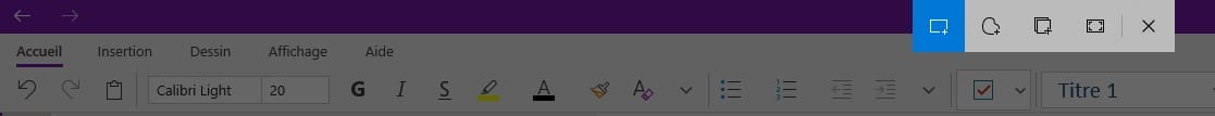 Faire une capture d'écran dans Microsoft OneNote